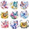 8 Pcs Diamond Painting Coasters for Adults, Colorful Butterfly Diamond Art Coaster Kits with Holder